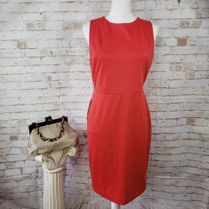 NWT The Limited Size 4 Orange Red Sleeveless Knit Sheath Dress Lined Stretch $79
